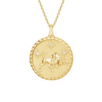 Details about   14k 14kt White Gold  Diamond Taurus Pendant 