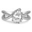 Custom Asymmetrical Pear Diamond Accent Ring