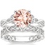 18KW Morganite Entwined Celtic Love Knot Ring with Celtic Knot Diamond Ring, smalltop view