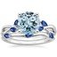 18KW Aquamarine Willow Bridal Set With Sapphire Accents, smalltop view
