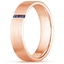 14K Rose Gold Horizon Sapphire Wedding Ring, smallside view