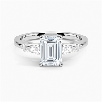 Luxe Tapered Baguette Three Stone Diamond Ring