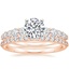 14K Rose Gold Luciana Diamond Ring (1/2 ct. tw.) with Petite Shared Prong Diamond Ring (1/4 ct. tw.)
