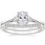 Platinum Trillion Three Stone Diamond Ring with Petite Curved Diamond Ring (1/10 ct. tw.)