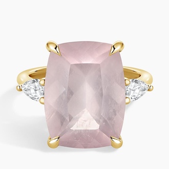 Rose Quartz and Diamond Cocktail Ring