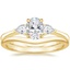 18K Yellow Gold Petite Opera Diamond Ring (1/4 ct. tw.) with Petite Curved Wedding Ring