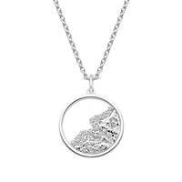 silver mountain range diamond pendant