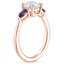 14K Rose Gold Opera Ring with Lab Alexandrite Accents, smallside view