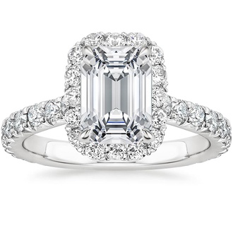 French Halo Engagement Ring