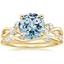18KY Aquamarine Willow Diamond Ring (1/8 ct. tw.) with Winding Willow Diamond Ring (1/8 ct. tw.), smalltop view