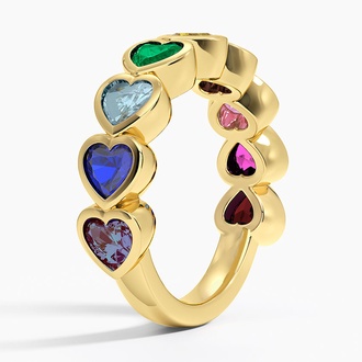 Heart Shaped Rainbow Gemstone Ring