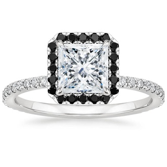 Black Diamond Halo Ring