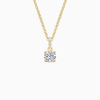 Pavé Diamond Bail Pendant in 18K Yellow Gold