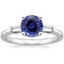 PT Sapphire Tapered Baguette Three Stone Diamond Ring, smalltop view