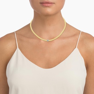 Lab Diamond Herringbone Necklace (1/2 ct. tw.) in 14K Yellow Gold