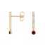14K Yellow Gold Garnet and Diamond Bar Earrings, smalladditional view 1