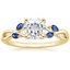 Yellow Gold Moissanite Willow Ring With Sapphire Accents