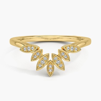 Floral Contour Diamond Engagement Ring