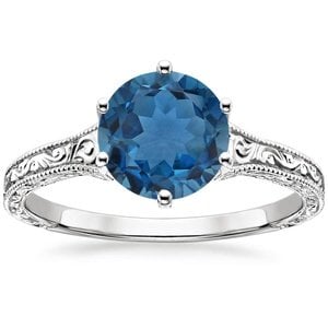 London Blue Topaz Hudson Ring in 18K White Gold | Brilliant Earth