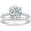 18K White Gold Marseille Diamond Ring with Petite Comfort Fit Wedding Ring