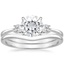 PT Moissanite Selene Diamond Ring (1/10 ct. tw.) with Petite Curved Wedding Ring, smalltop view