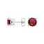 Silver Solitaire Garnet Stud Earrings, smalladditional view 1