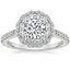 18K White Gold Rosa Diamond Ring, smalltop view