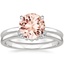 18KW Morganite Elodie Ring with Crescent Diamond Ring, smalltop view