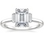 Emerald 18K White Gold Piper Diamond Ring