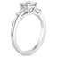 18KW Moissanite Tapered Baguette Diamond Ring, smalltop view