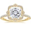 18KY Moissanite Reina Halo Diamond Ring, smalltop view