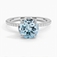 18KW Aquamarine Petite Demi Diamond Ring (1/5 ct. tw.), smalltop view