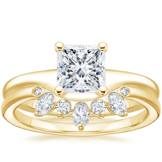 18K Yellow Gold Lévita Ring with Illusia Diamond Ring