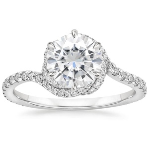 Moissanite Rosita Diamond Ring in 18K White Gold