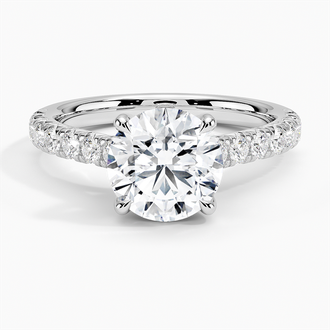French Pavé Engagement Ring