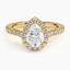 Yellow Gold Moissanite Luxe Sienna Halo Diamond Ring (3/4 ct. tw.)