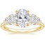 18K Yellow Gold Oval Five Stone Diamond Ring (1 ct. tw.), smalltop view