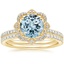18KY Aquamarine Reina Diamond Ring with Luxe Ballad Diamond Ring (1/4 ct. tw.), smalltop view