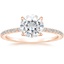 Rose Gold Moissanite Demi Diamond Ring with Sapphire Accents (1/4 ct. tw.)