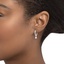 14K White Gold Baguette Diamond Drop Huggie Earrings, smallside view