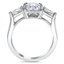 Three Stone Diamond Engagement Ring with Pear Shaped Accents, smallside view