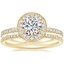 18K Yellow Gold Vintage Waverly Diamond Ring (1/2 ct. tw.) with Whisper Eternity Diamond Ring (1/4 ct. tw.)