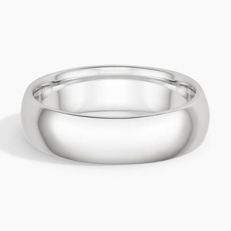 Comfort Fit 6mm Wedding Ring in 18K White Gold