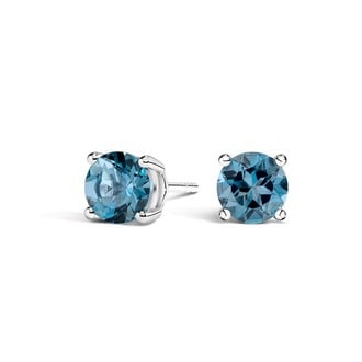 Solitaire London Blue Topaz Stud Earrings Image