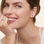 Platinum Solitaire Sapphire Stud Earrings, smallside view