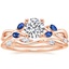 14K Rose Gold Willow Ring With Sapphire Accents with Winding Willow Diamond Ring (1/8 ct. tw.)