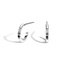 Spinel, Black Diamond, and Diamond Hoop Earrings 