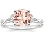 18KW Morganite Entwined Celtic Love Knot Ring, smalltop view