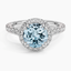 Aquamarine Luxe Sienna Halo Diamond Ring (3/4 ct. tw.) in 18K White Gold