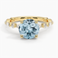 Yellow Gold Aquamarine Luxe Versailles Diamond Ring (1/2 ct. tw.)
